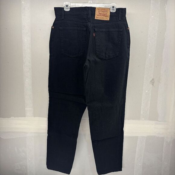Vintage Levis 551 Jeans Womens 14 Black Relaxed Tapered High Waist Mom 90s Y2K - Picture 2 of 5